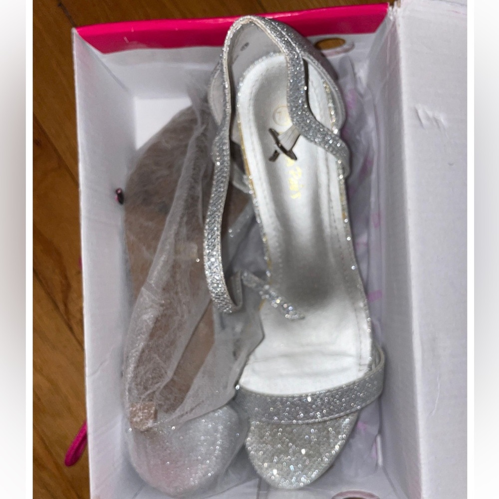Strappy Silver Heels